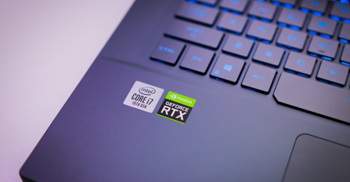 Nvidia GPU chip on a laptop keyboard